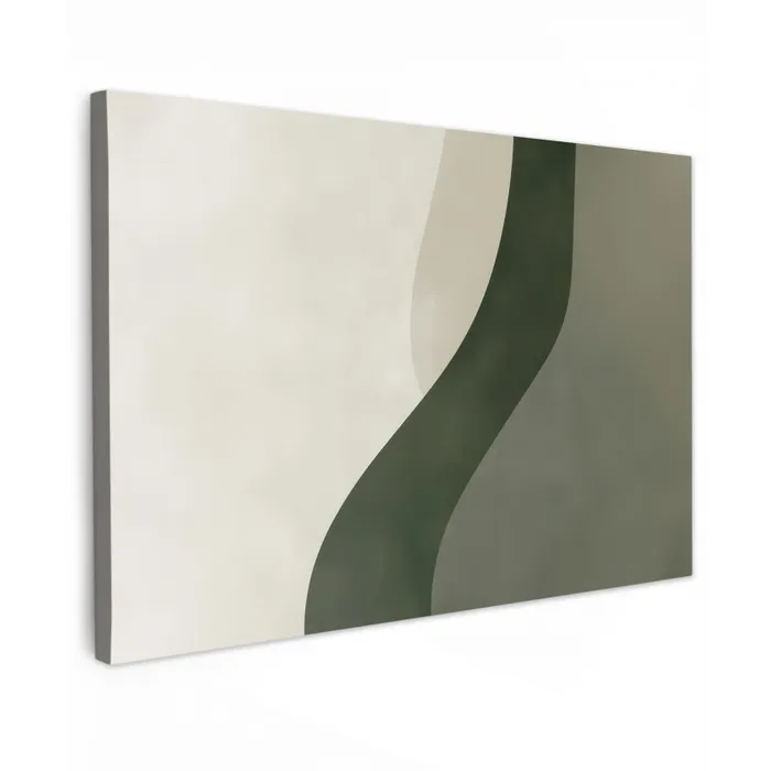 Japandi - Groen - Abstract - Modern canvas 2cm klein -z3d