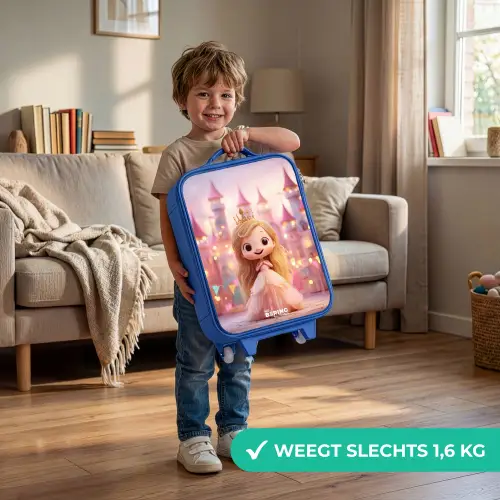 Prinses - Roze - Kasteel Kinderkoffer - Blauw klein -sfeer2_NL