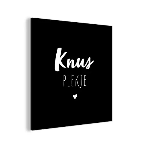 Thuis - Quotes - Knus plekje - Tekst aluminium wit klein -3d