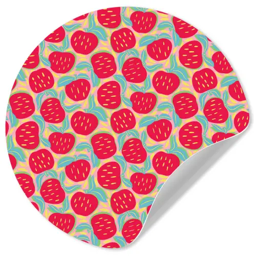 Appels - Rood - Stippen Wandcirkel behangsticker klein 186 -3d