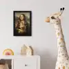 Mona Lisa - Kat - Leonardo da Vinci - Vintage - Kunstwerk - Oude meesters - Schilderij fotolijst zwart zonder passe partout klein -usfeer4_kinderkamer