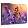 Bloemen - Vlinder - Lavendel - Bloem - Natuur Textielframe zwart klein -3d