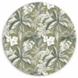 Botanisch - Bloemen - Groen Wandcirkel kunststof plaat 5mm dik klein 188 -3d