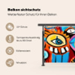 Abstract - Gezicht - Kleurrijk Balkonbeschermer Duitsland klein -specs