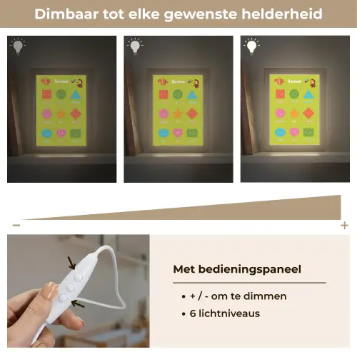 Vormen - Educatief - Leren voor kinderen - Groen Light Box met kabel (Wandlamp kind) klein -USP_dimbaarNL