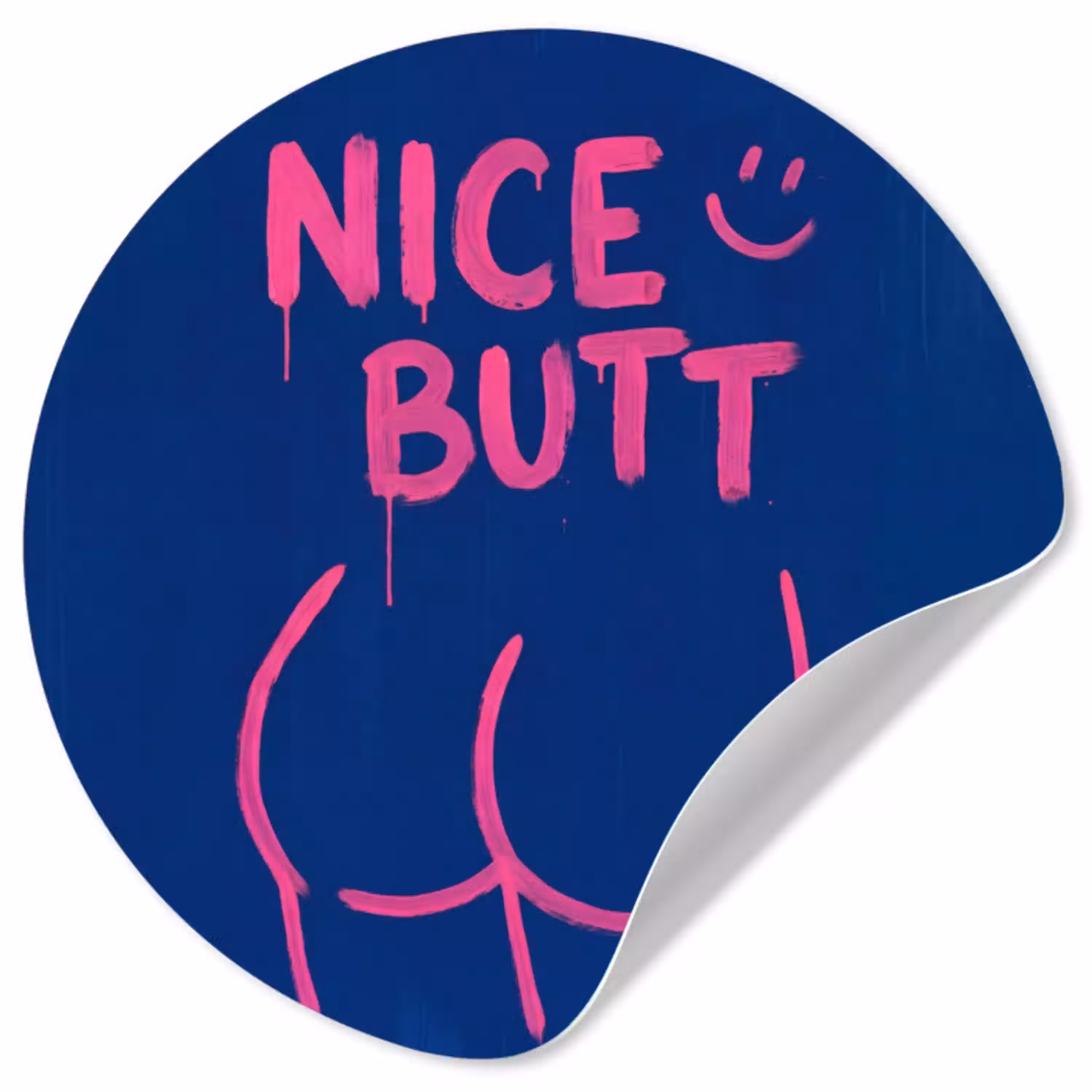 Brutaal - Grappig - Blauw Wandcirkel behangsticker klein -3d