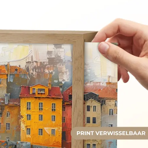 Gracht - Huizen - Kunst - Art Light Box met batterij (Wandlamp) middel -USP_websiteprintNL