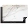 Marmer - Steen - Wit - Goud - Marmerlook - Steen - Luxe Inductie beschermer vinyl 3mm klein -3d