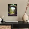 Doorkijk - Rozenboog - Uitzicht - Landschap - Bloemen poster papier klein -sfeer1
