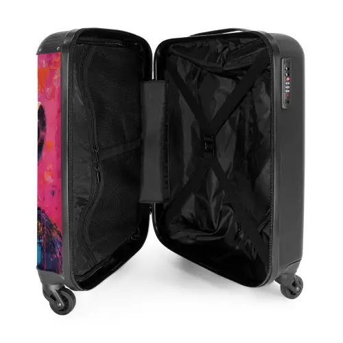 Chimpansee met bril in graffiti stijl NBS - Handbagage koffer - Kinderen Unisex middel -binnenkant