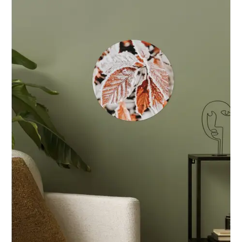 Bladeren - IJs - Winter - Natuur Wandcirkel behangsticker klein -sfeer2