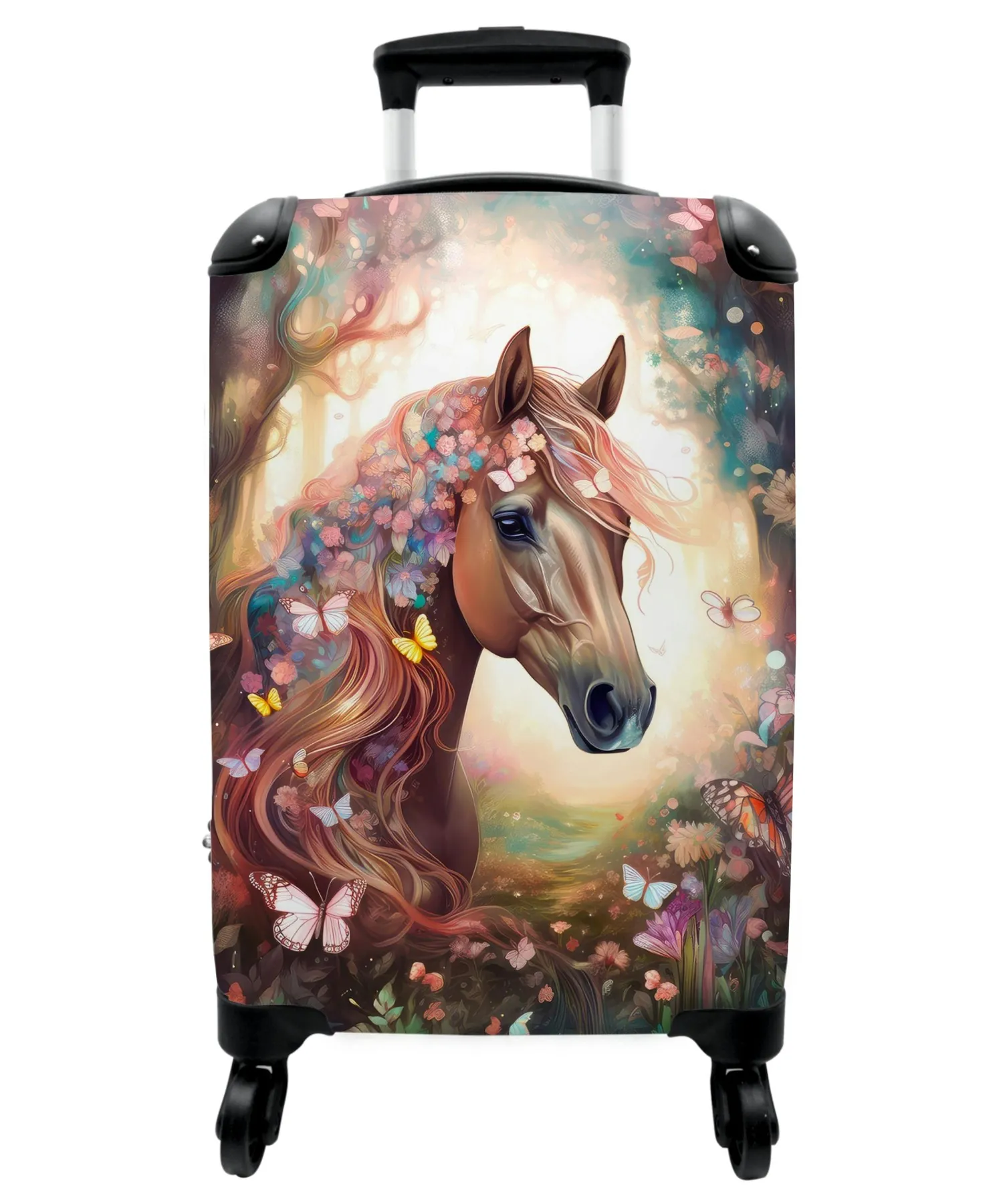 MuchoWow Handgepäckkoffer Mädchen - Liebe - Eis - Muster - Mädchen - Kinder - Kind - Kind, 4 Rollen, Reisetasche Mit Rollen, Handgepäck Für Ferien, Trolley, Reisekoffer
