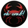 Krab - Rood - Neon - Quote Wandcirkel plexiglas klein -3d