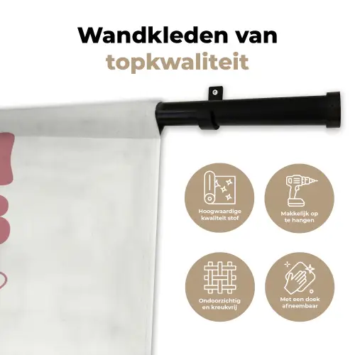 Retro - Bad - Roze Wandkleed katoen klein -sfeer2
