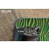 Panter - Zebrapatroon - Groen Placemat vinyl groot -closeup
