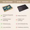 Wereldkaart - Donkerblauw - Beige Dienblad Rechthoek middel -USP_VergelijkingNL