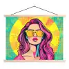 Zonnebril - Vrouw - Zonnig - Geel textielposter latten blank klein -3d