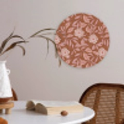 Patroon - Bladeren - Terracotta Akoestische PET Vilt - Rond klein 838 -sfeer3