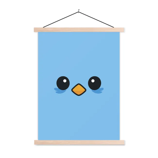 Hanging Poster - Bird - Blue - Simple