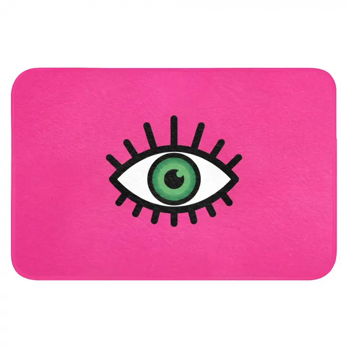 Minimalistisch - Oog - Roze Badmat klein -3d