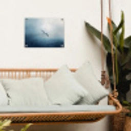 Meeuw - Wit - Zee - Mistig tuinposter los doek klein -sfeer7