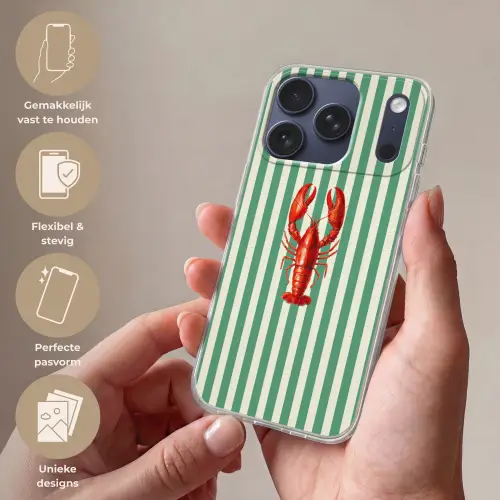 Kreeft - Strepen - Realistisch - Zomers Telefoonhoesje iPhone 17 Pro klein -sfeer3_NL