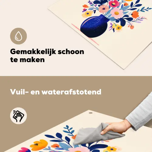 Vaas - Bloemen - Boeket Inductie beschemer met haakjes klein -ky-schoon-nl