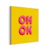 Oh ok - 3D - Geel - Roze aluminium wit klein -3d