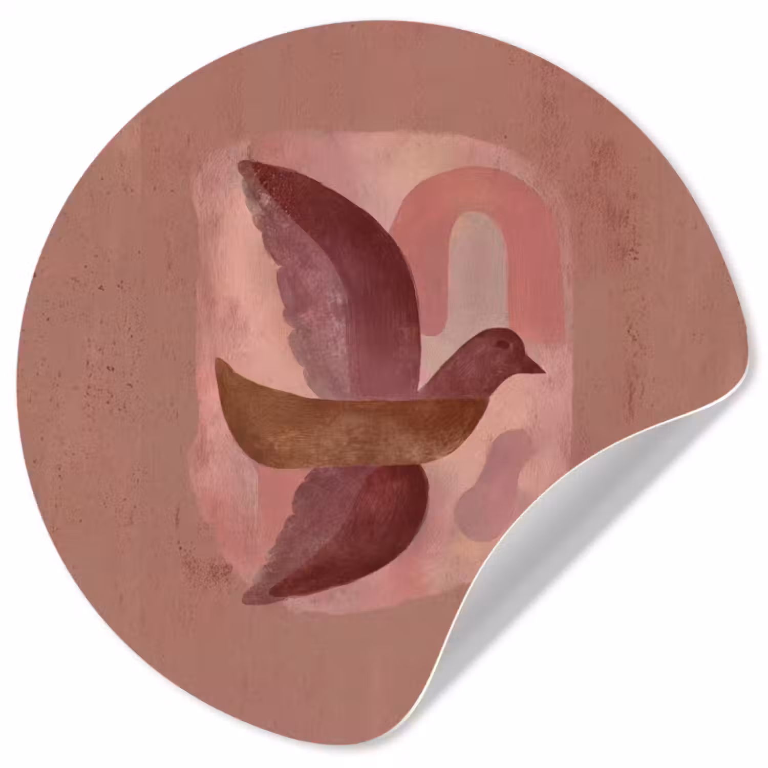 Behangcirkel - Illustratie - Vogels - Abstract - Roze