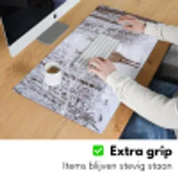 Hert - Winter - Bos - Natuur - Wit Muismat XXL klein -sfeer3