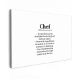 Kok - Definitie - Chef - Koken - Keuken - Spreuken - Woordenboek canvas 2cm klein -z3d