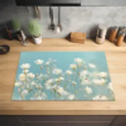 Stengels - Bloemen - Lucht - Wit Inductie beschermer vinyl 3mm klein -sfeer5