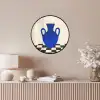 Vaas - Blauw - Geblokt - Modern Fotolijst rond zonder passe partout klein -sfeer3