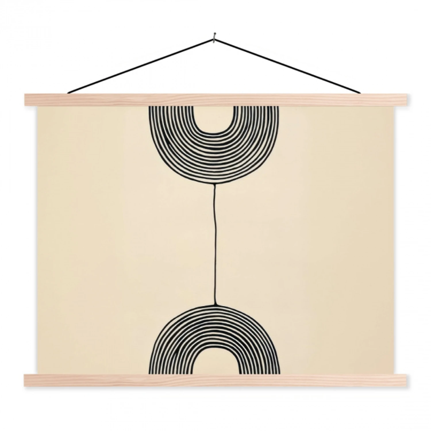 Geometrische bogen - Minimalistisch - Symmetrisch textielposter latten blank klein -3d