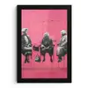 Graffiti - Vintage - Zwart - Street art - Roze - Banksy fotolijst zwart zonder passe partout klein -3d