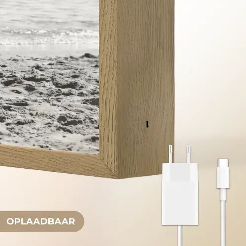 Vrouwen - Zonnehoed - Strand - Zwart - Wit Light Box met batterij (Wandlamp) middel -USP_websiteoplaadbaarNL