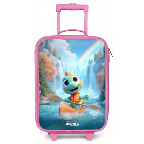 Dino - Natuur - Waterval Kinderkoffer - Roze klein -zz3dotto