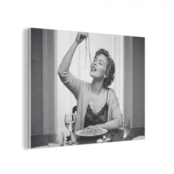 Vrouw - Spaghetti - Zwart - Wit PET vilt klein -3d