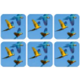 Papagaai - Vliegen - Blauw - Geel onderzetter kurk middel -zkaufland3dotto