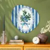 Illustratie - Bessen - Blauw - Strepen Wandcirkel Organisch Plexiglas middel -sfeer2