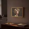 Portret - Vrouw - Bloemen Light Box met batterij (Wandlamp) middel -sfeer1