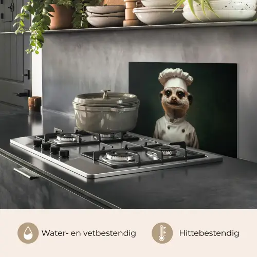 Dier - Kok - Stokstaartje keuken achterwand spatscherm klein -usp_NL