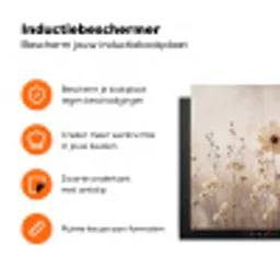 Wilde bloemen - Botanisch - Vintage - Natuur - Rustiek Inductie beschermer vinyl 3mm klein -zzzzzzz-td-ups