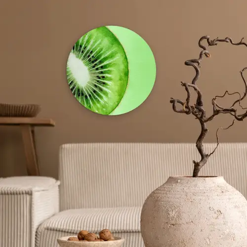 Kiwi - Groen - Fris Wandcirkel kunststof plaat 5mm dik klein -sfeer1