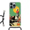 Retro - Meisje - Kat - Zon Hoesje iPhone 16 Pro Max met koord klein -3d