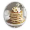 Pannenkoeken - Banaan - Siroop - Wit - Beige Akoestische PET Vilt - Rond klein -3d