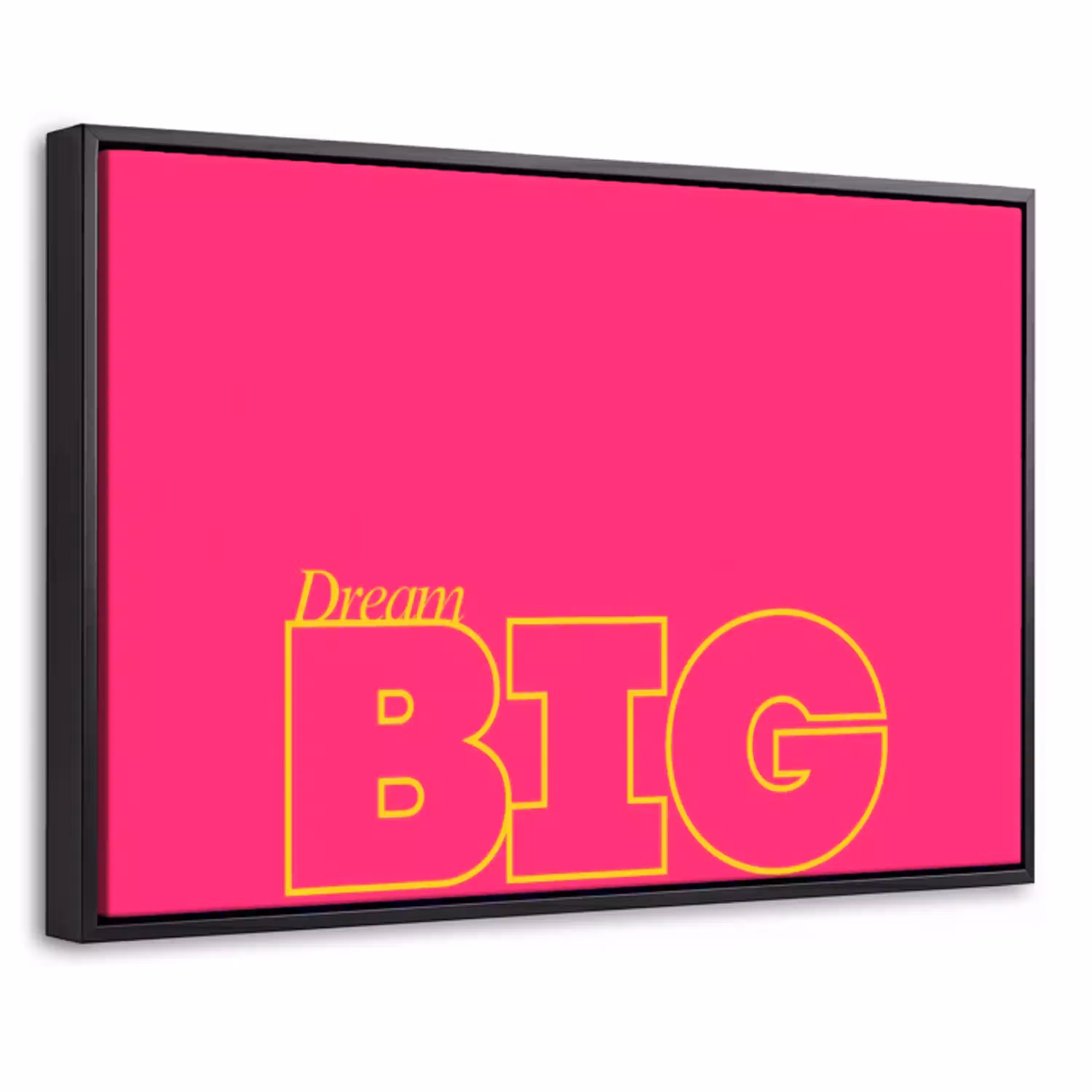 Minimalistisch - Roze - Dream big - Grafisch Canvas met baklijst klein -threedimensional_3d_global