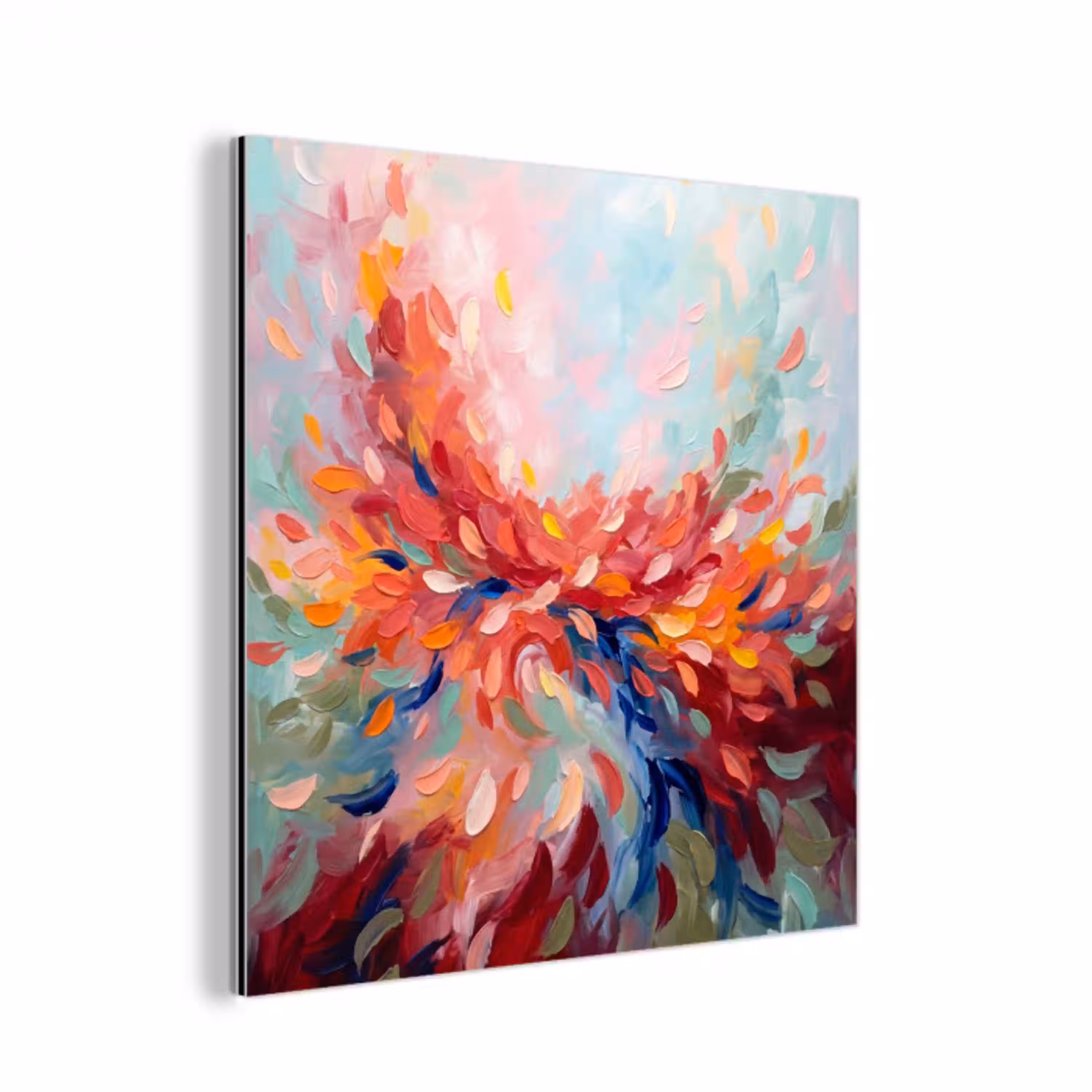 Bloemen - Abstract - Kunst - Modern aluminium wit klein -3d