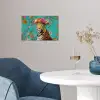 Luipaard - Bloemen - Kroon poster papier klein -sfeer3