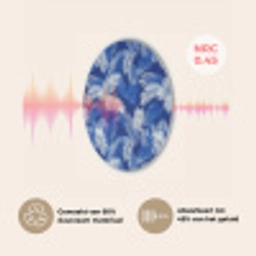 Palmblad - Patroon - Blauw Akoestische PET Vilt - Rond klein 838 -USP_NL